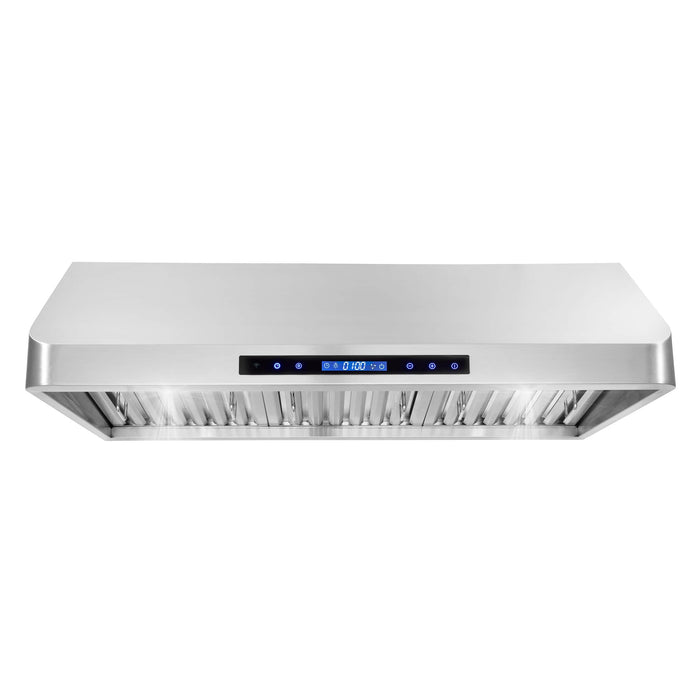 Cosmo 4-Piece Appliance Package - 36-Inch Dual Fuel Range, Under Cabinet Range Hood, Dishwasher and Refrigerator in Stainless Steel (COS-4PKG-004) Cosmo