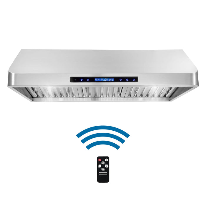 Cosmo 4-Piece Appliance Package - 36-Inch Dual Fuel Range, Under Cabinet Range Hood, Dishwasher and Refrigerator in Stainless Steel (COS-4PKG-004) Cosmo