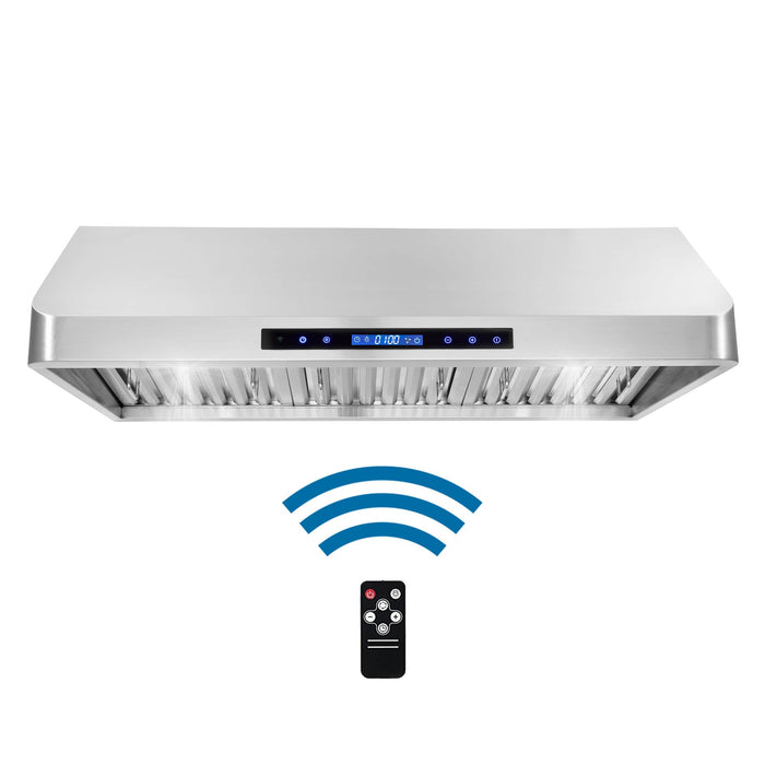 Cosmo 4-Piece Appliance Package - 36-Inch Dual Fuel Range, Under Cabinet Range Hood, Dishwasher and Refrigerator in Stainless Steel (COS-4PKG-004) Cosmo