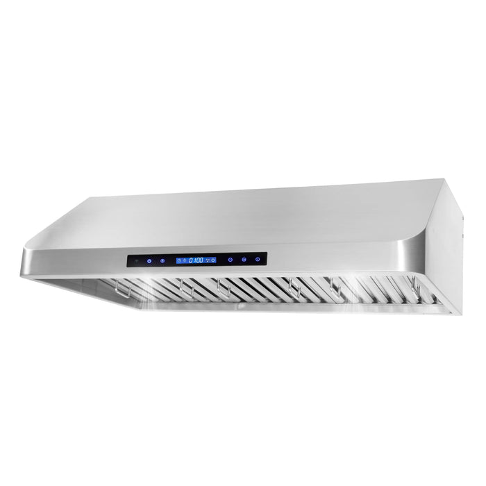 Cosmo 4-Piece Appliance Package - 36-Inch Dual Fuel Range, Under Cabinet Range Hood, Dishwasher and Refrigerator in Stainless Steel (COS-4PKG-004) Cosmo