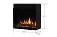Dimplex Ignite Quest 36 dimensions and framing diagram 36 3/4 by 37 1/8 inches
