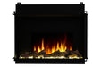 Dimplex Ignite Quest 42 inch built-in electric fireplace front view with flames