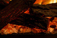 Close-up of the tumbled glass and ember bed media in the Dimplex Ignite Quest