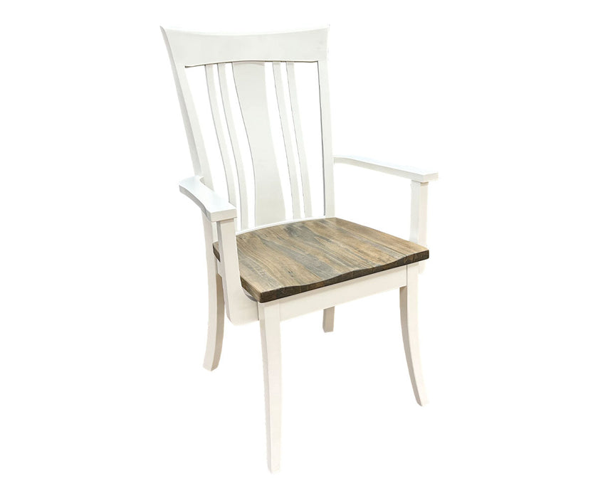 Quick Ship - Astoria Arm Chair -  Wormy Maple / Brown Maple