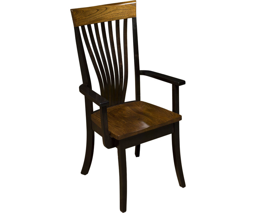 Quick Ship - Fanback Arm Chair - Elm / B. Maple