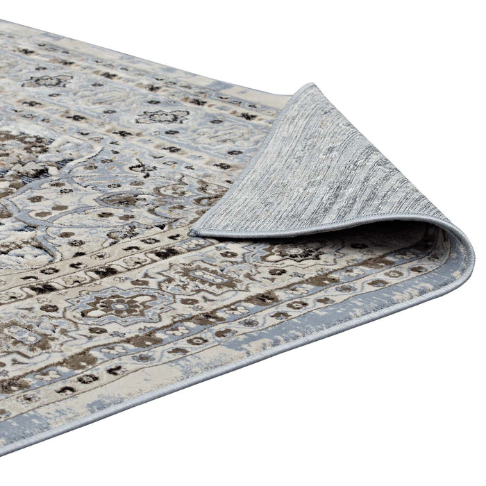 Modway Elqenna Ornate Vintage Floral Turkish Area Rug - Lifestyle View