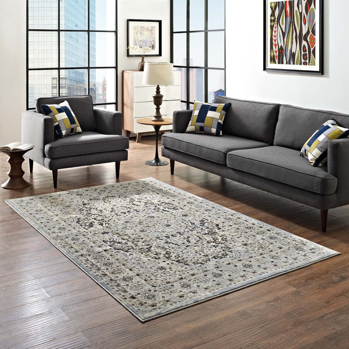 Modway Elqenna Ornate Vintage Floral Turkish Area Rug - Installation View