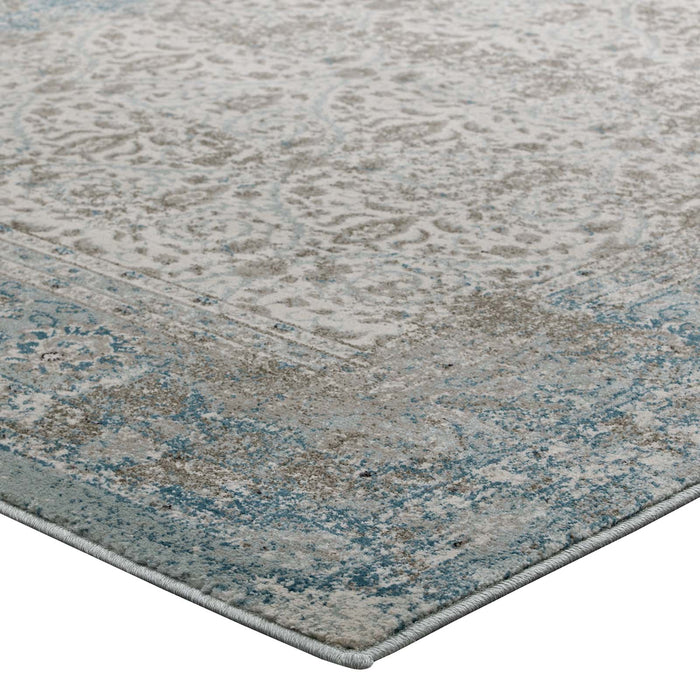 Dilys Distressed Vintage Floral Lattice Area Rug