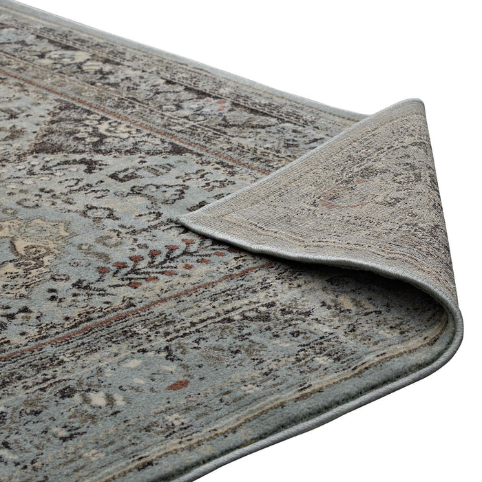 Modway Enye Distressed Vintage Floral Lattice Area Rug - Lifestyle View