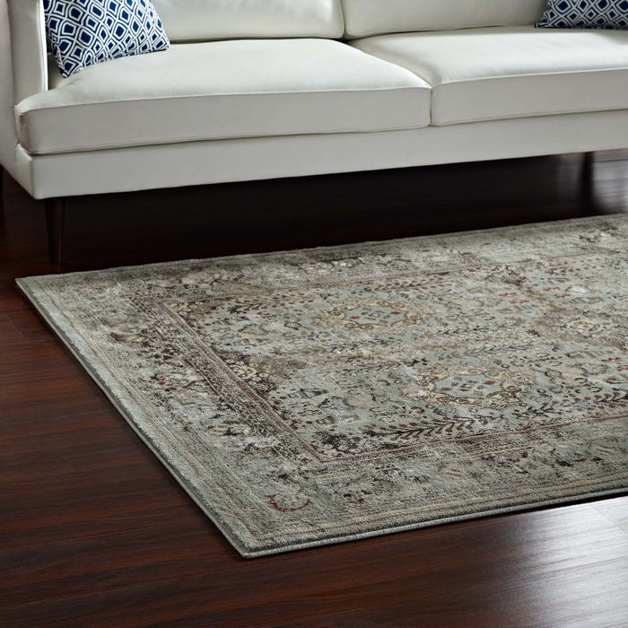 Modway Enye Distressed Vintage Floral Lattice Area Rug - Features