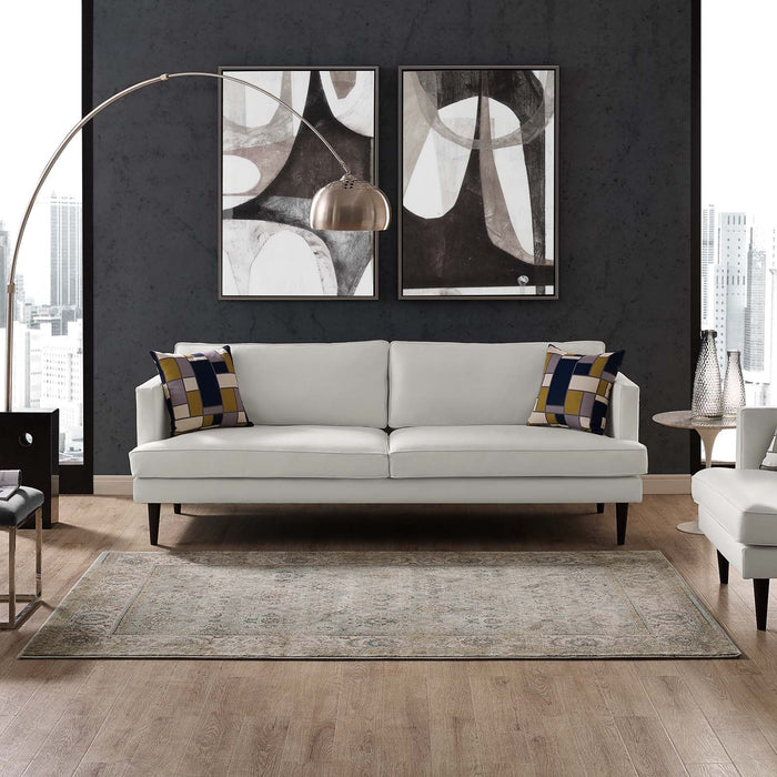 Hisa Distressed Vintage Floral Lattice Area Rug