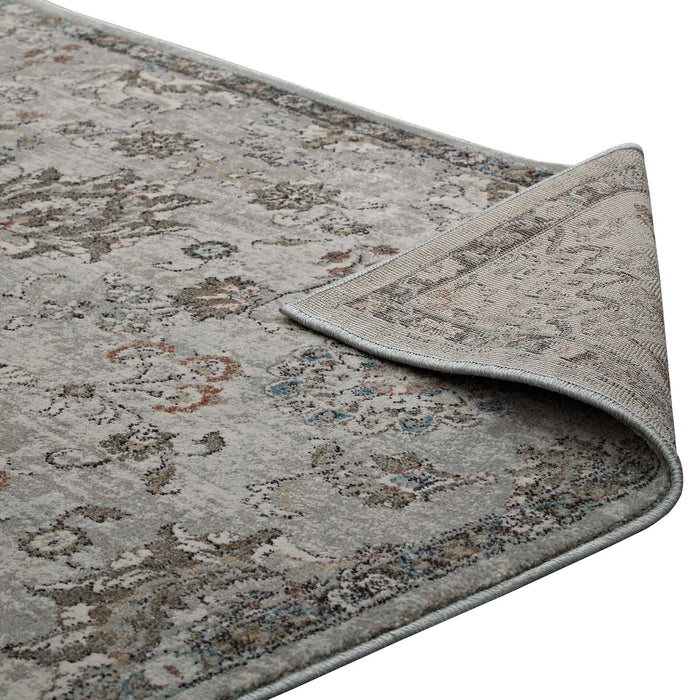Hana Distressed Vintage FloralLattice Area Rug