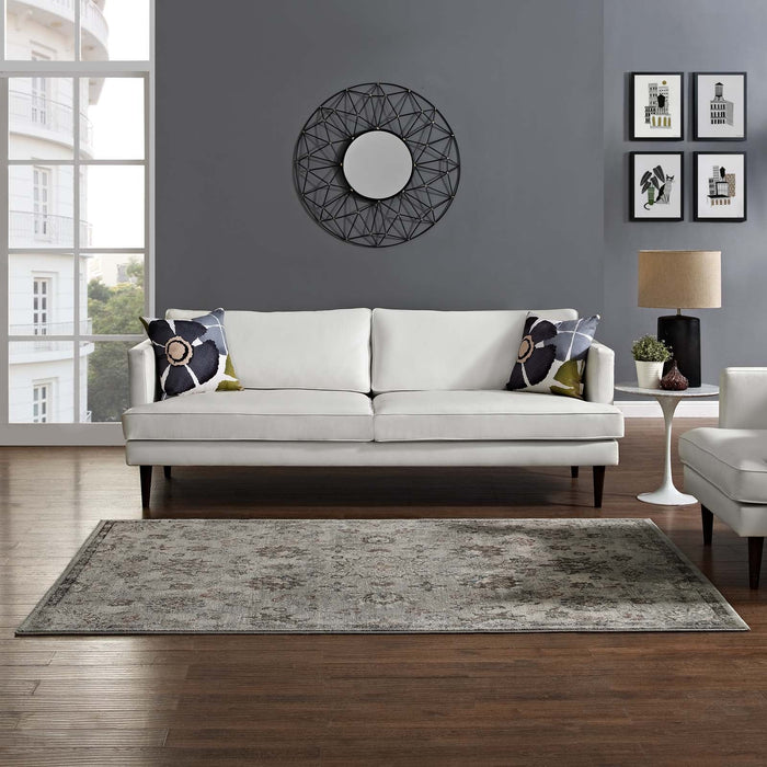 Hana Distressed Vintage FloralLattice Area Rug