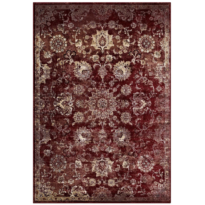 Cynara Distressed Floral Vintage Medallion Area Rug