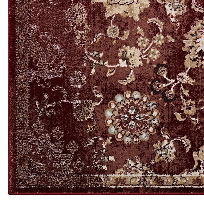 Cynara Distressed Floral Vintage Medallion Area Rug