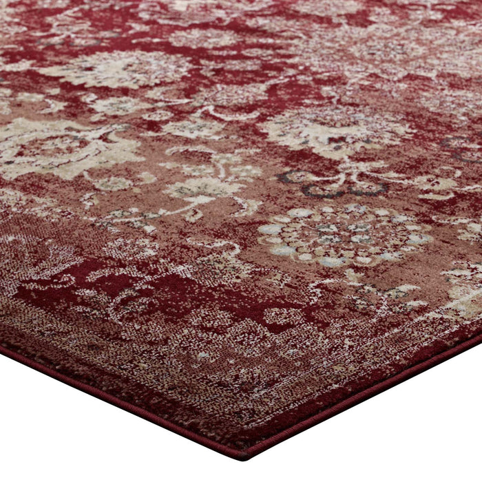 Cynara Distressed Floral Vintage Medallion Area Rug