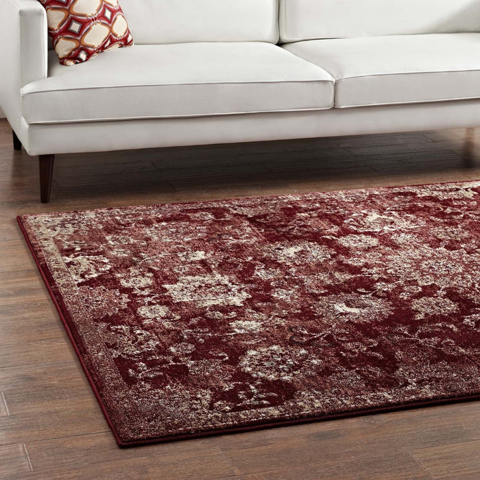Cynara Distressed Floral Vintage Medallion Area Rug