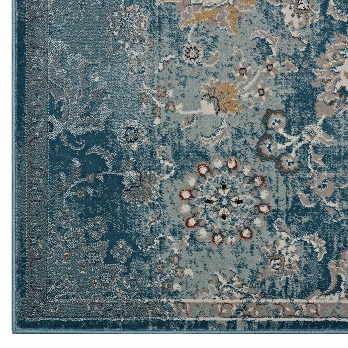 Cynara Distressed Floral Vintage Medallion Area Rug