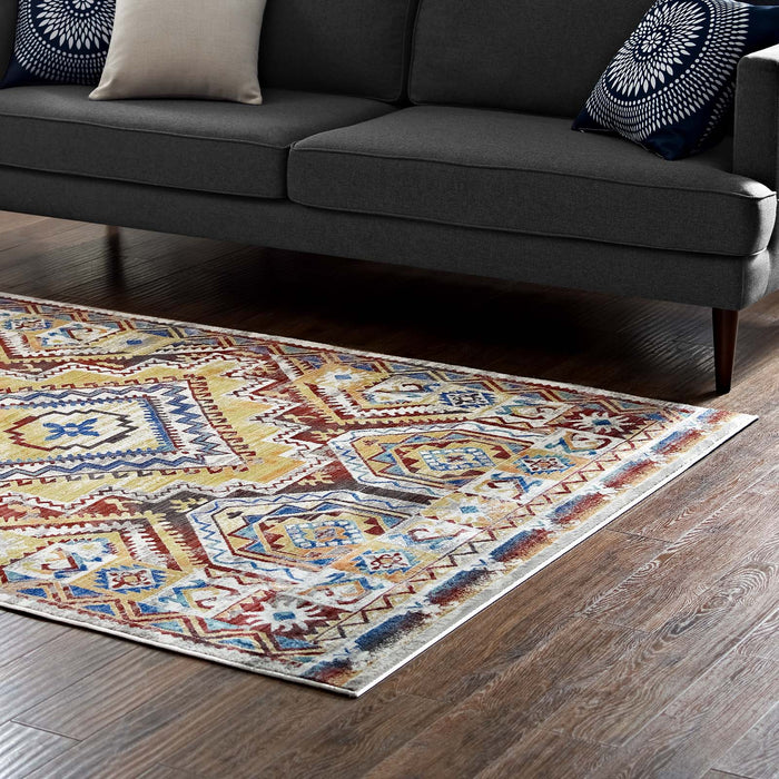 Florita Distressed Southwestern Aztec Area Rug