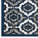 Modway Kalinda Rustic Vintage Moroccan Trellis Area Rug in Blue - Side View
