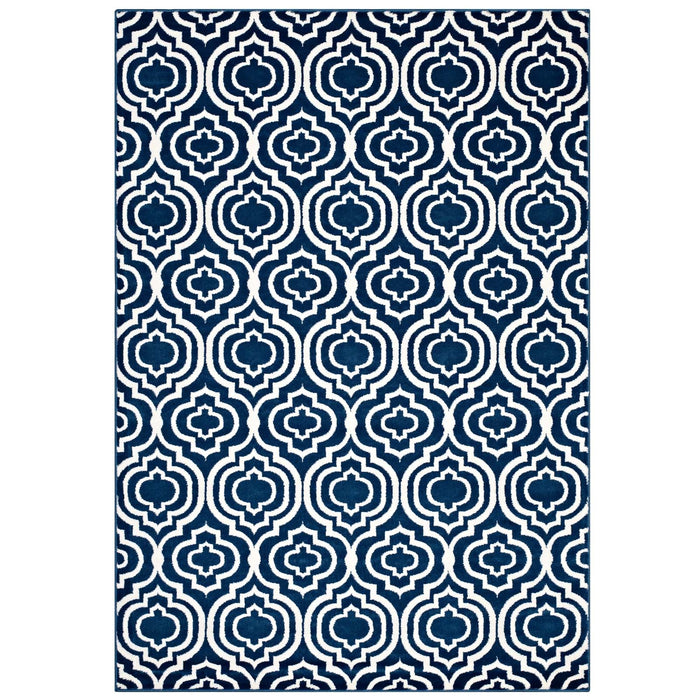 Frame Transitional Moroccan Trellis Area Rug