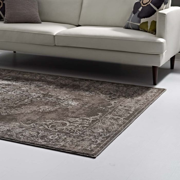 Modway Gamela Rustic Vintage Ornate Floral Medallion Area Rug - Dimensions