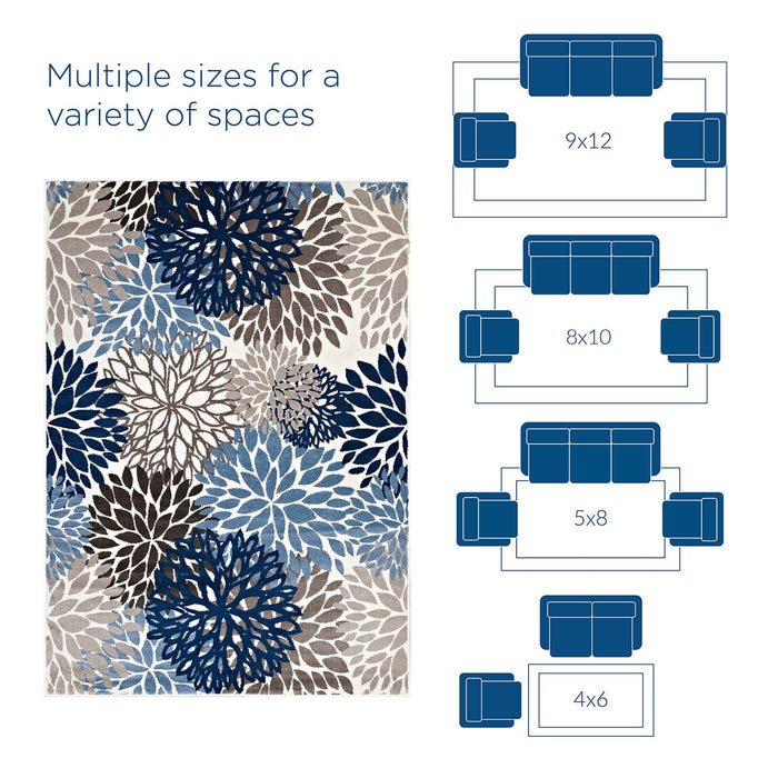 Modway Calithea Vintage Classic Abstract Floral Area Rug - Detail View 2