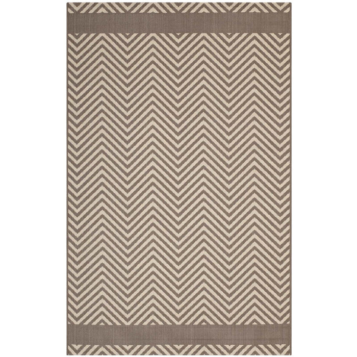 Optica Chevron With End Borders Indoor and Outdoor Area Rug