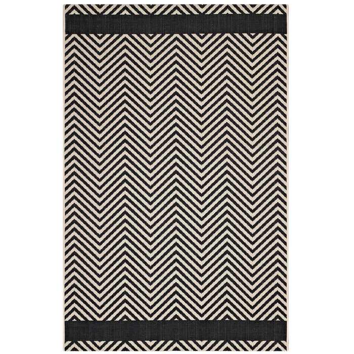 Optica Chevron With End Borders Indoor and Outdoor Area Rug