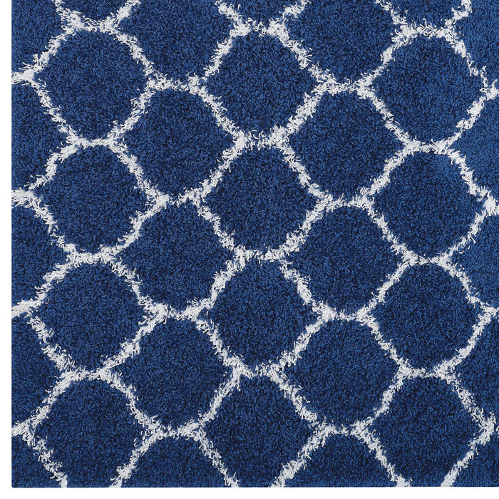 Solvea Moroccan Trellis Shag Area Rug - detail close-up