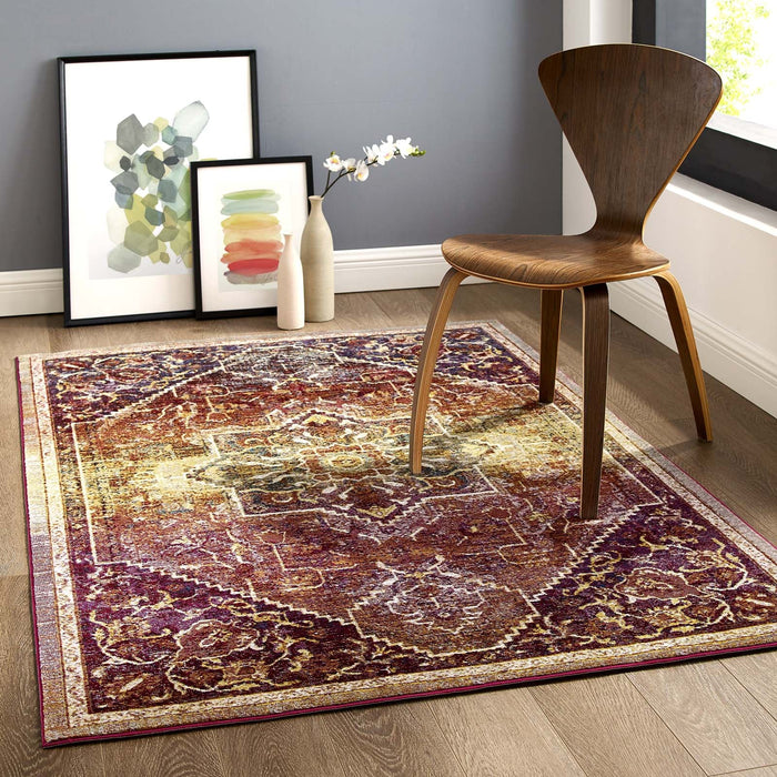 Modway Success Kaede Transitional Distressed Vintage Floral Vintage Medallion Area Rug - View 9