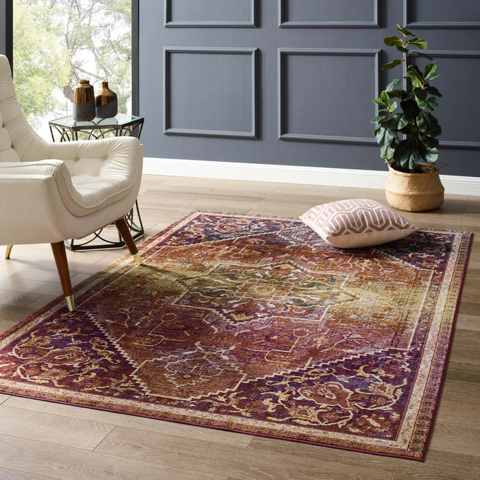 Modway Success Kaede Transitional Distressed Vintage Floral Vintage Medallion Area Rug - View 18