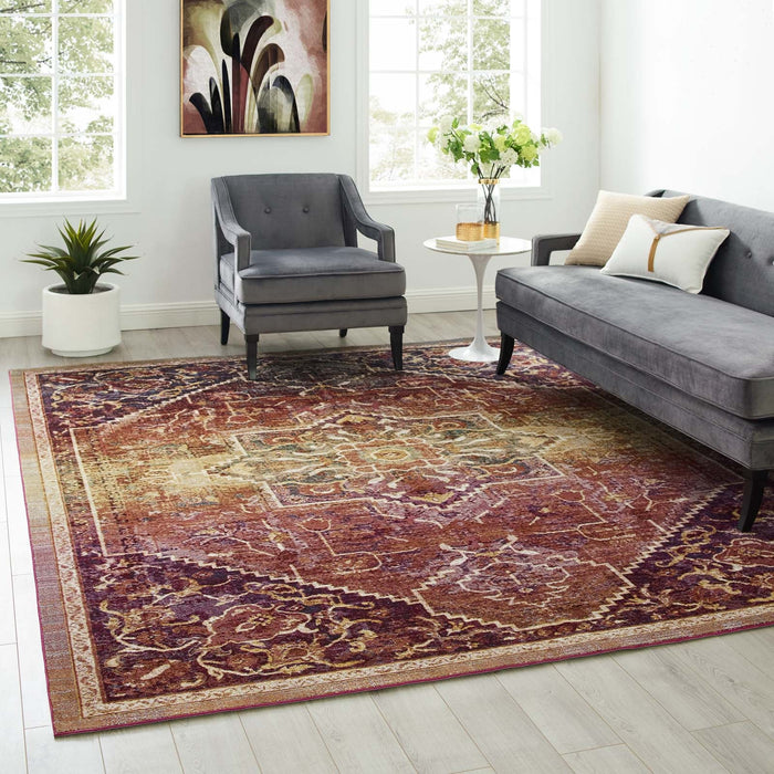 Modway Success Kaede Transitional Distressed Vintage Floral Vintage Medallion Area Rug - View 27