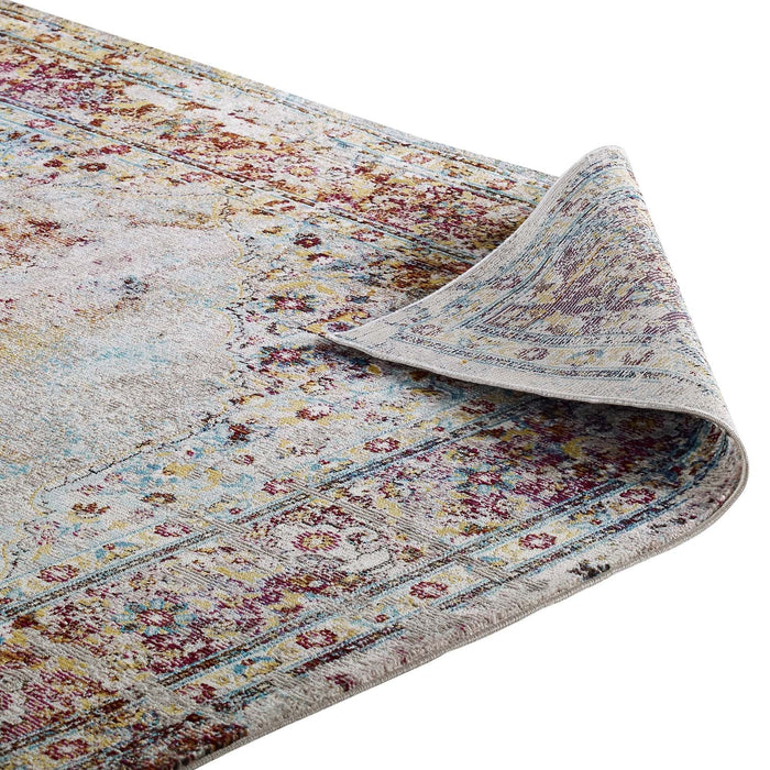Modway Success Merritt Transitional Distressed Floral Vintage Medallion Area Rug - View 14