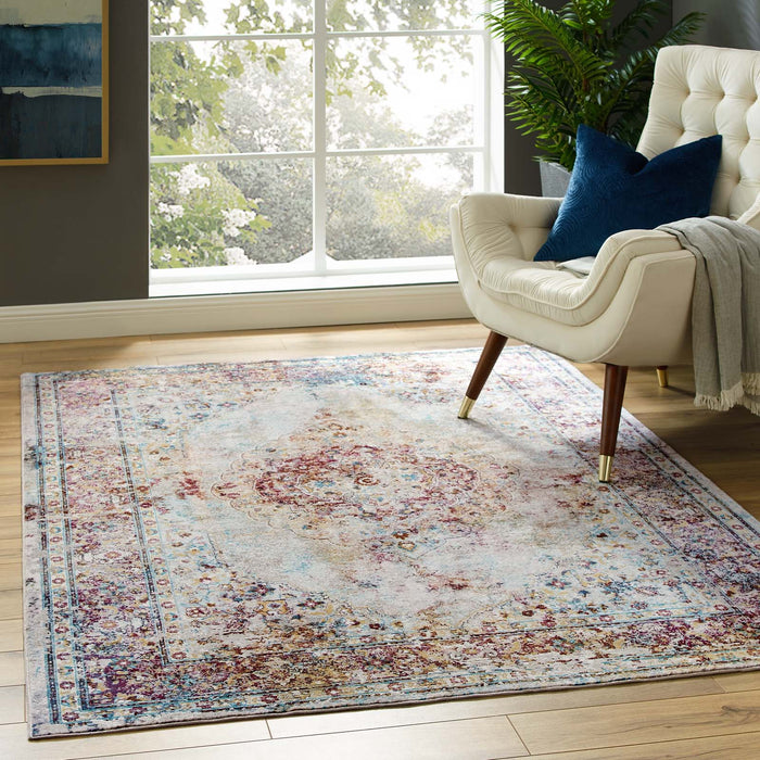 Modway Success Merritt Transitional Distressed Floral Vintage Medallion Area Rug - View 18