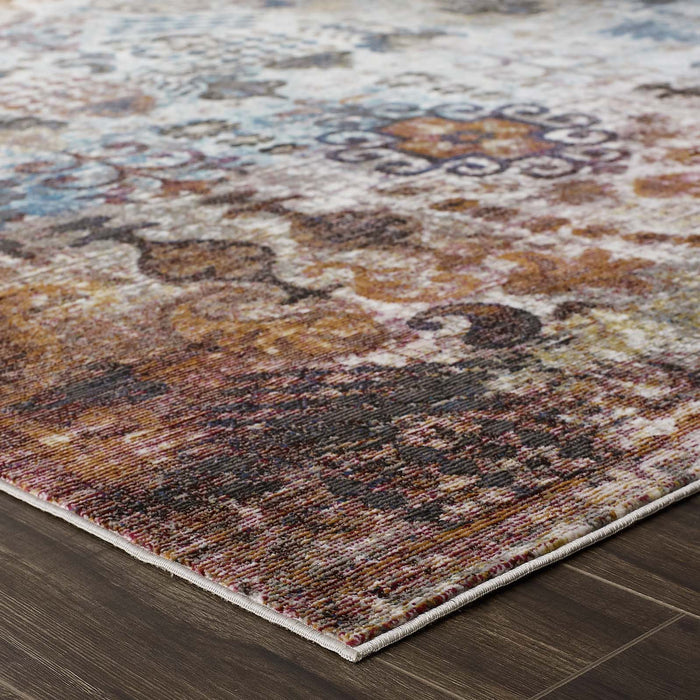Modway Success Tahira Transitional Distressed Vintage Floral Moroccan Trellis Area Rug - View 15