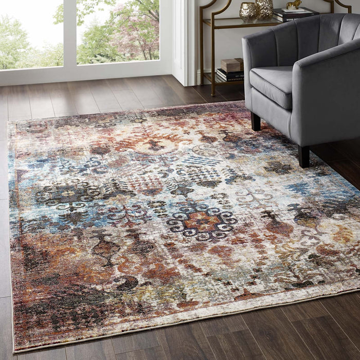 Modway Success Tahira Transitional Distressed Vintage Floral Moroccan Trellis Area Rug - View 18