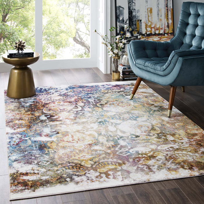 Success Jayla Transitional Distressed Vintage Floral Moroccan Trellis Area Rug