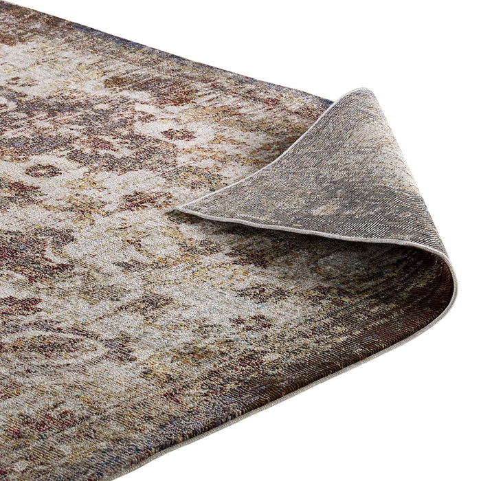 Modway Success Kaede Distressed Vintage Floral Moroccan Trellis Area Rug - Lifestyle View