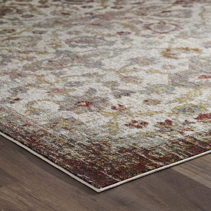 Modway Success Kaede Distressed Vintage Floral Moroccan Trellis Area Rug - Dimensions
