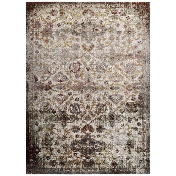 Modway Success Kaede Distressed Vintage Floral Moroccan Trellis Area Rug - View 10