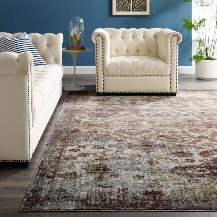 Modway Success Kaede Distressed Vintage Floral Moroccan Trellis Area Rug - View 25