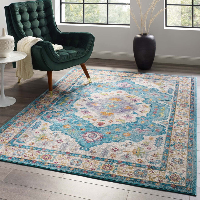 Success Anisah Distressed Floral Vintage Medallion Area Rug