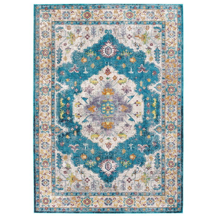 Success Anisah Distressed Floral Vintage Medallion Area Rug