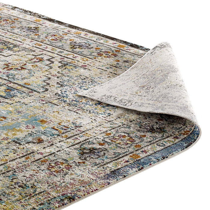 Modway Success Jacinda Distressed Vintage Floral Vintage Medallion Area Rug - Lifestyle View