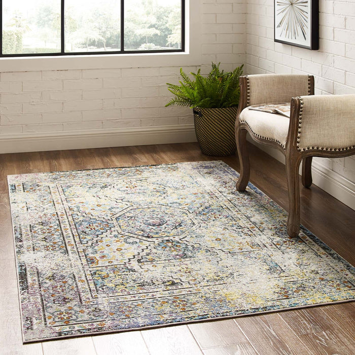 Modway Success Jacinda Distressed Vintage Floral Vintage Medallion Area Rug - View 9