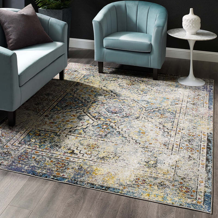 Modway Success Jacinda Distressed Vintage Floral Vintage Medallion Area Rug - View 17