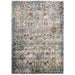Modway Success Manuka Distressed Vintage Floral Lattice Area Rug in Gray