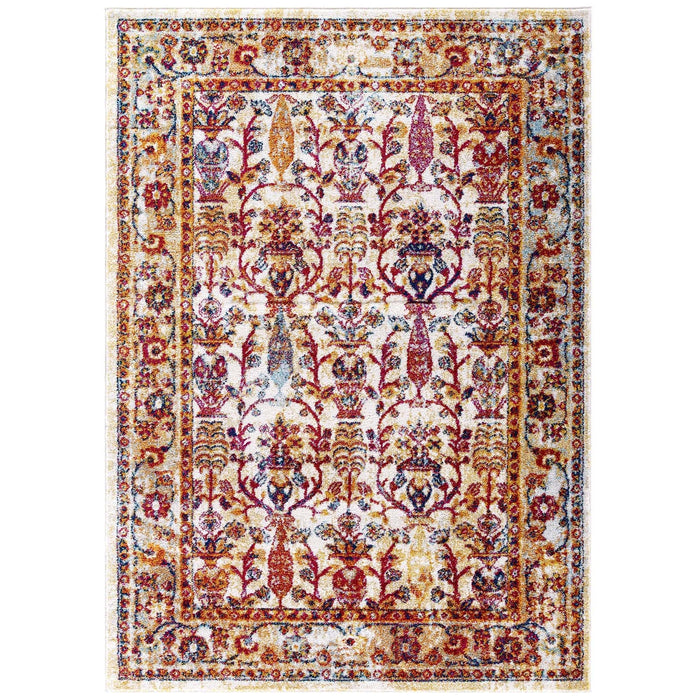 Modway Entourage Jessa Distressed Vintage Floral Lattice Area Rug - View 22