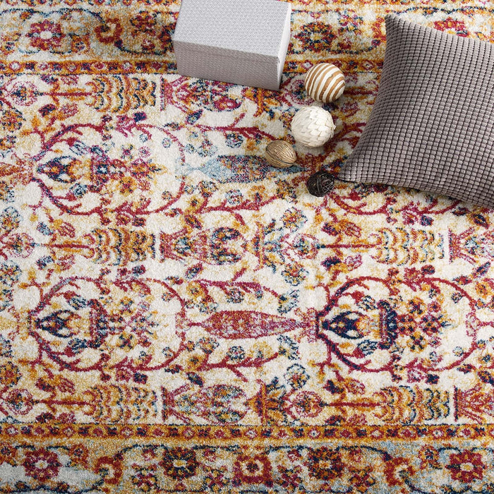 Modway Entourage Jessa Distressed Vintage Floral Lattice Area Rug - View 9